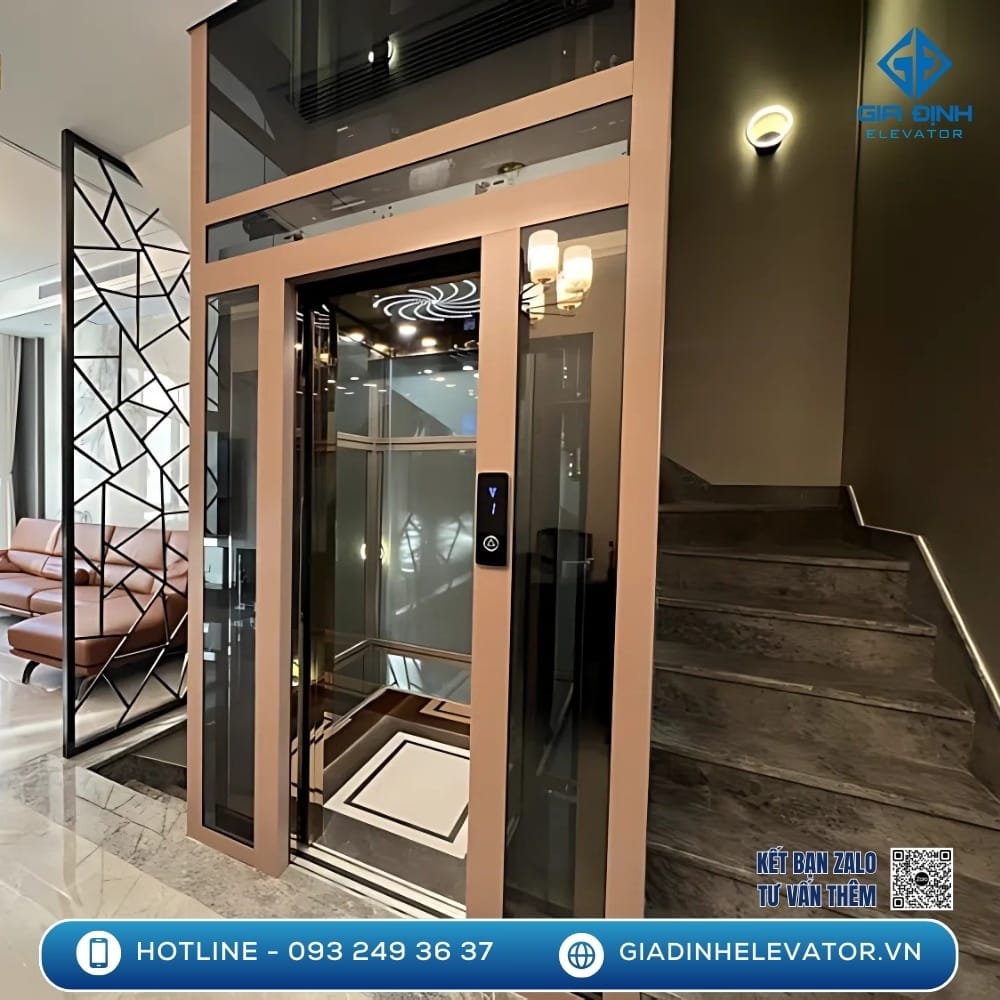 Thang máy mini gia đình không chỉ là phương tiện di chuyển mà còn là điểm nhấn kiến trúc, giúp ngôi nhà trở nên nổi bật và đẳng cấp hơn.