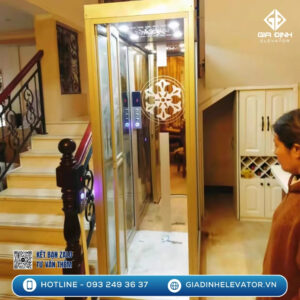 Nếu nhà bạn có diện tích nhỏ hẹp, thang máy gia đình mini là lựa chọn tối ưu với kích thước cabin gọn và không cần cải tạo nhiều.